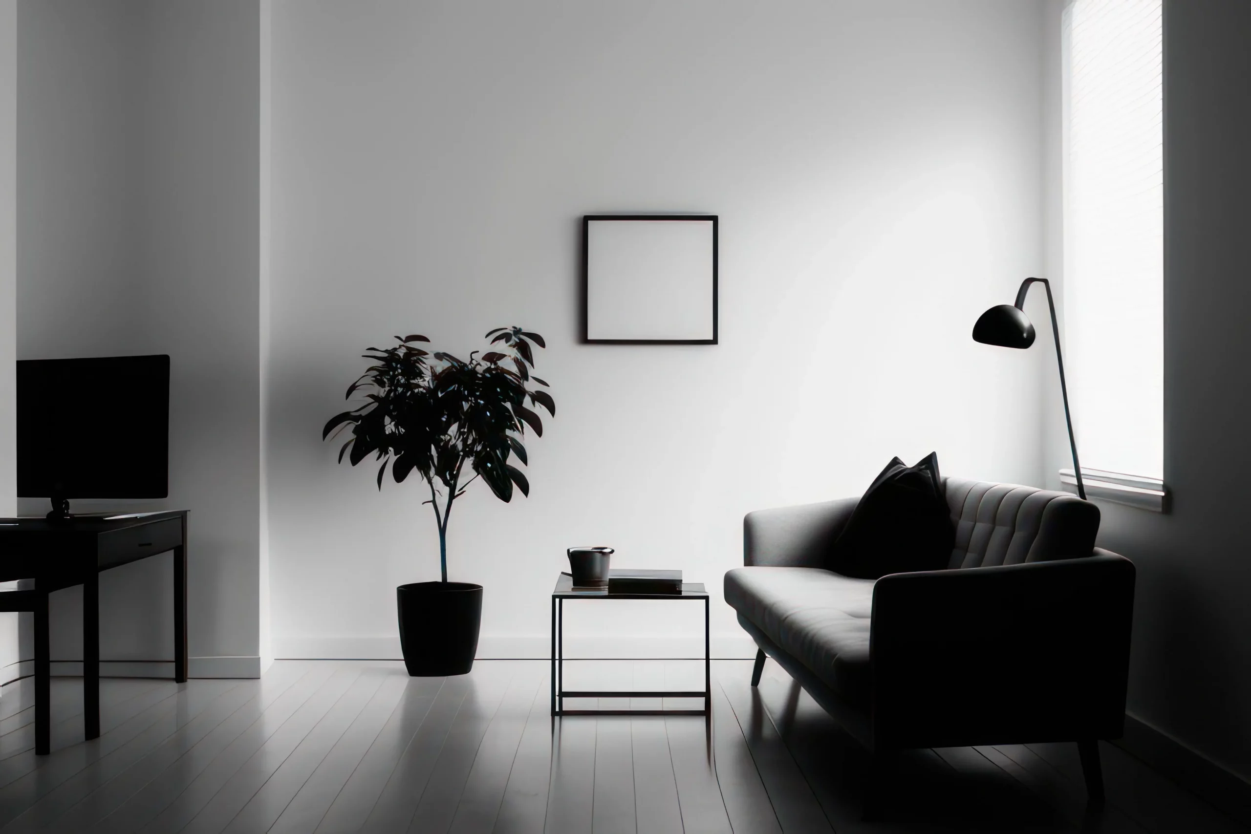 Moebliertes Wohnzimmer in einer verwalteten Wohnanlage